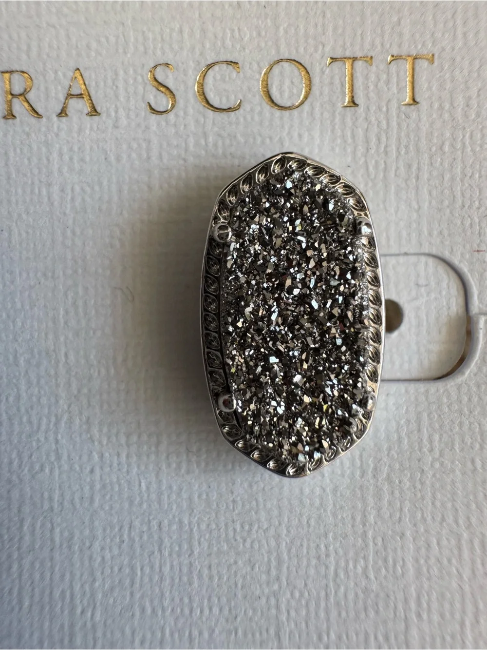 Kendra Scott Ellie Silver & Silver Drusy Stud Earrings